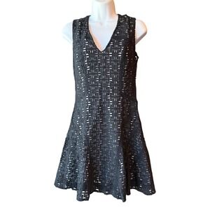 Derek Lam 10 Crosby Fit & Flare Mini Dress Sleeveless V-Neck Black Size 4